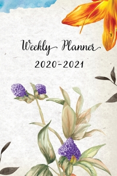 Paperback Weekly Planner 2020-2021: Orange Design Weekly and Monthly Planner - Perfect Gift for Girl Women Friends and Colleagues Book