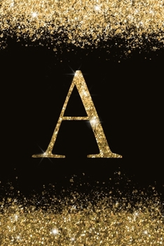 A: Personalized Initial Monogram Blank Lined Notebook Journal Printed Glitter Black and Gold , for Women and Girls 6x9 inch. Christmas gift , birthday gift idea