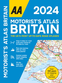 Spiral-bound AA Motorists Atlas Britain 2024 Spiral Book