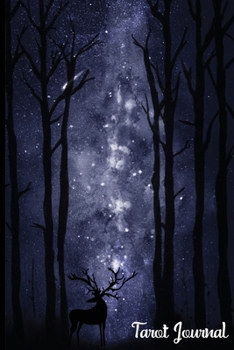 Tarot Journal : Tarot Journal for Recording and Interpreting Readings - 200 Page Fill in - Compact 6x9in - Magical Purple Starry Sky Space Woods Matte Finish - Daily Draw 3 Tarot Card Spread Journal