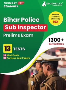 Paperback Bihar Police Sub Inspector Prelims Exam Book 2023 (English Edition) - 10 Full Length Mock Tests and 3 Previous Year Papers (1300 Solved Questions) wit Book