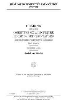 Paperback Hearing to review the Farm Credit System Book
