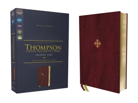 Imitation Leather Niv, Thompson Chain-Reference Bible, Handy Size, Leathersoft, Burgundy, Red Letter, Comfort Print Book