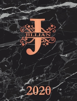 Paperback Jillian: 2020. Personalized Name Weekly Planner Diary 2020. Monogram Letter J Notebook Planner. Black Marble & Rose Gold Cover. Book