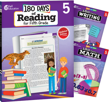 Paperback 180 Days of Reading, Writing and Math Grade 5: 3-Book Set Book
