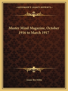 Paperback Master Mind Magazine, October 1916 to March 1917 Book