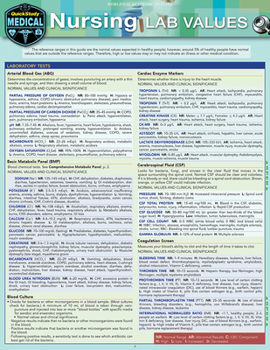 Misc. Nursing: Lab Values: A Quickstudy Laminated Reference Guide Book