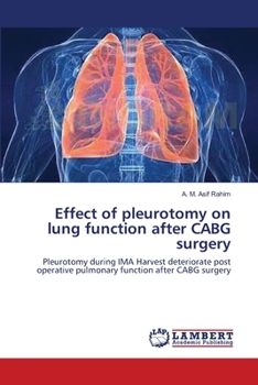 Paperback Effect of pleurotomy on lung function after CABG surgery Book