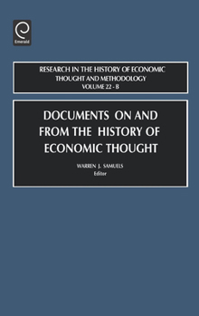 Hardcover Documents on and from the History of Economic Thought Book