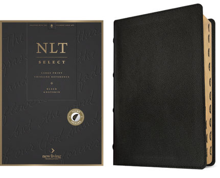 Leather Bound NLT Select Large Print Thinline Reference Bible, Filament Enabled (Goatskin Leather, Black, Indexed, Red Letter) [Large Print] Book