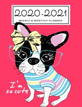 2020-2021 Weekly & Monthly Planner: 2 Year Calendar Schedule, Squares Quad Ruled, Dot Notes, Monthly Goals Setting,Action Plan, No Holiday Dog Pug ... Girls (January 2020 through December 2021)