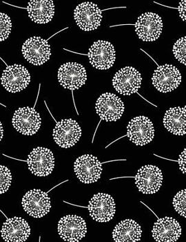 My Big Fat Bullet Journal Dandelions on Black: Jumbo Sized Graph Design Bullet Notebook Journal - 300 Plus Numbered Pages with 300 Graph Style Grid Pages, 6 Index Pages and 2 Key Pages in Large 8.5 X 