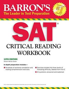 Paperback Barron's SAT Critical Reading Workbook Book