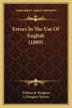 Paperback Errors In The Use Of English (1889) Book