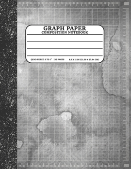 Graph Paper Composition Notebook: Math and Science Lover Graph Paper Cover Watercolor Silver (Quad Ruled 5 squares per inch, 120 pages) Birthday Gifts For Math Lover Teacher,Student Notebook