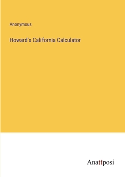 Paperback Howard's California Calculator Book