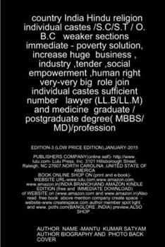 Paperback India hindu religion individual castes /s.c/s.t / o.b.c weaker sections immediate - poverty solution, increase huge business, industry, social empower Book
