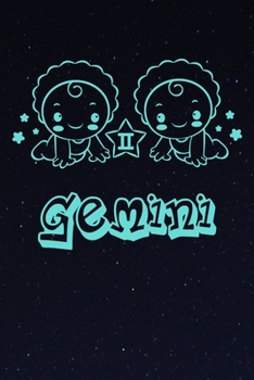My Cute Zodiac Sign Gemini Notebook: Kids Astrology Drawing Pad - 120 Pages, blanc Dot Grid, 6" x 9"  - Horoscope Notepad, Diary