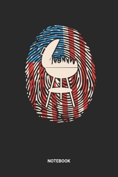 Notebook: Dotted Lined USA BBQ Themed Notebook (6x9 inches) ideal as a Red White Blue fingerprint American Flag Journal. Perfect as a Barbecue Tools ... and grilling lover. Great gift for Men & Wome