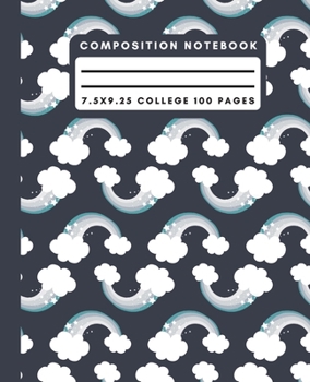 Paperback Composition Notebook: Winter Teal Rainbow College Ruled Paper Notebook Journal For Writing Blank Lined Workbook for Students For School Home Book