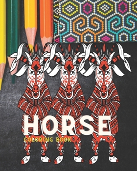 Paperback Horse Coloring book: - kids coloring books for girls 9-12 horses / Summer time fun Coloring activity for Kids teenager and adults Gift, 52 Book