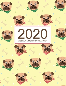 2020 Planner Weekly & Monthly 8.5x11 Inch: Dogs Pattern One Year Weekly and Monthly Planner + Calendar Views