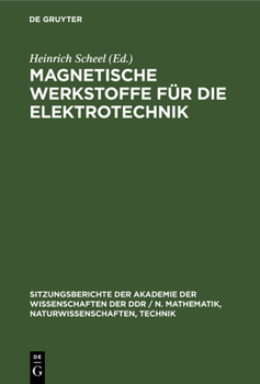 Hardcover Magnetische Werkstoffe Für Die Elektrotechnik [German] Book