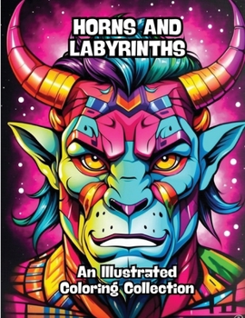 Paperback Horns and Labyrinths: An Illustrated Coloring Collection Book