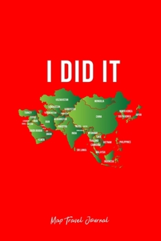 Map Travel Journal: Solo Traveler Map Asian Travel Addict Cool Christmas Gift - Red Dotted Dot Grid Bullet Notebook - Diary, Planner, Gratitude, Writing, Goal, Log Journal - 6x9 120 pages