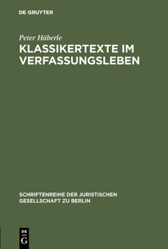 Hardcover Klassikertexte im Verfassungsleben [German] Book