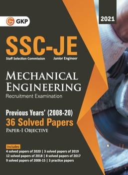 Paperback Ssc 2021 Junior Engineers Paper I Mechanical Engineering 36 Previous Years Solved Papers (2008-20) Book