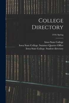 Paperback College Directory; 1916: spring Book