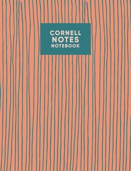 Cornell Notes Notebook: College Ruled Cornell Method Note-taking Paper for Students and Professionals with Cute Teal and Coral Abstract Lines Cover Design