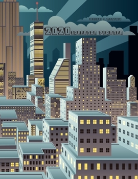 Weekly & Monthly Calendar Planner: Manly Planner For Men - January Through December - Comic Book Cityscape (2020 Planners For Men)