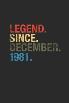 Legend Since December 1981: Graph Paper Notebook – 38 years old Birthday Gift or 38th Anniversary Gift Idea