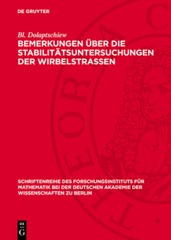 Hardcover Bemerkungen Über Die Stabilitätsuntersuchungen Der Wirbelstrassen [German] Book
