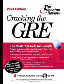 Paperback Cracking the GRE with Sample Tests on CD-ROM, 2004 Edition (Graduate Test Prep) Book