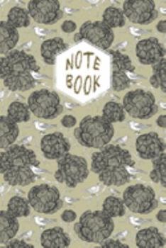Notebook: Lined Journal/Notebook/Diary - Birds and Flowers Pattern/Green Tea Color Cover - 6x9 inch/100 Pages (HexaPattern Series)