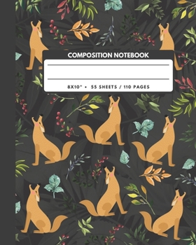Paperback Composition Notebook: Coyote Wolf - Animals Exercise Book Journal, Back To School Gifts For Teens Girls Boys Kids Friends Students 8x10" 110 Book