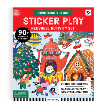 Paperback Christmas Village Sticker Play Reusable Activity Kit Book