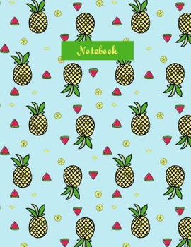 Paperback Notebook: Tropical fruit on a large 8 1/2 by 11 inch notebook for back-to-school Book