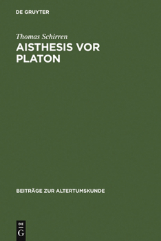 Hardcover Aisthesis vor Platon [German] Book