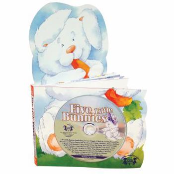 Hardcover Five Little Bunnies (Die Cut Board Book and Music CD Set) Book