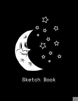 Paperback Sketch Book: Large Retro Moon/ Space Drawing Pad Paper Book, Gifts for Boys Teens Him, 8.5" x 11", 100 pages Book