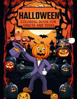 Paperback Multipurpose halloween coloring book for adult and teens [Large Print] Book