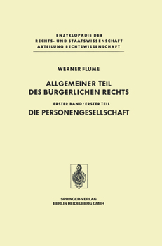 Paperback Allgemeiner Teil Des Bürgerlichen Rechts: Erster Teil Die Personengesellschaft [German] Book