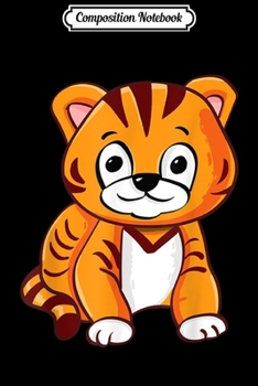 Composition Notebook: Cute Kawaii Orange Leo Tiger Cub Stuffed Animal Print  Journal/Notebook Blank Lined Ruled 6x9 100 Pages