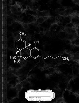 THC Molecule Weed 420 Composition Notebook: College Ruled 9¾ x 7½ 100 Sheets 200 Pages For Writing