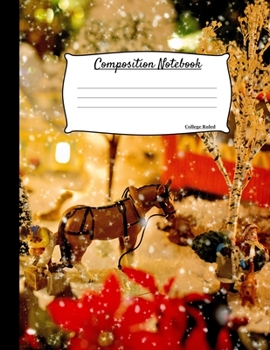 Paperback Composition Notebook: Cute Christmas Theme Writing Blank College Ruled Paper Notepad For Young Kids - Writers Journal Book