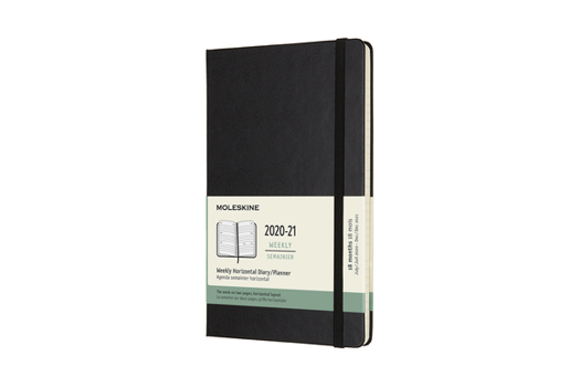Calendar Moleskine 2020-21 Weekly Horizontal Planner, 18m, Large, Black, Hard Cover (5 X 8.25) Book